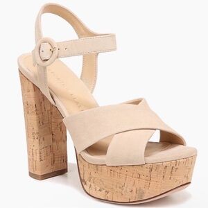 🌹VERONICA BEARD🌹Lucille Cork Suede Platform Sandal Size: 10M